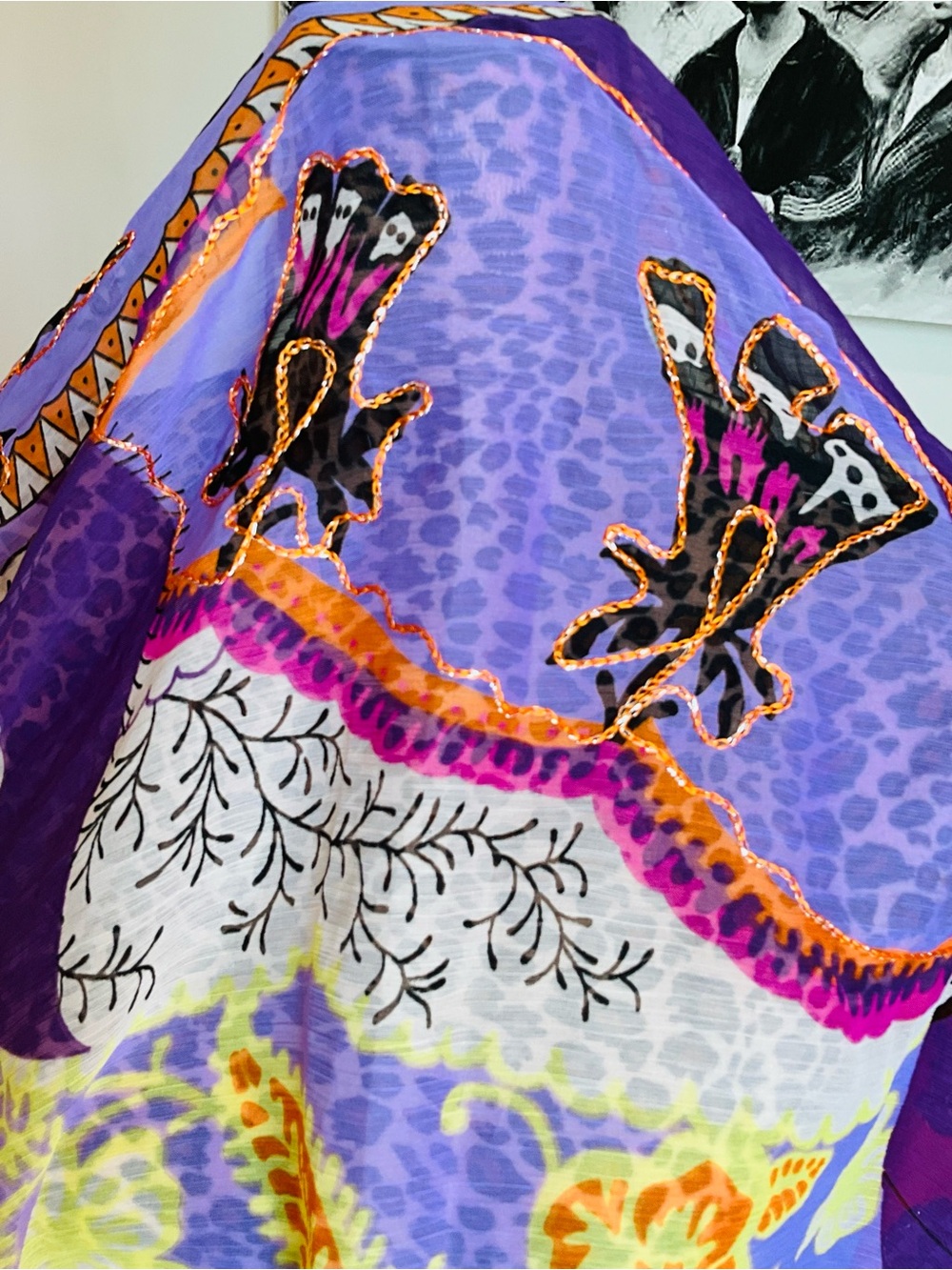Vibrant Multicolor Floral Scarf - Picture 5 of 7